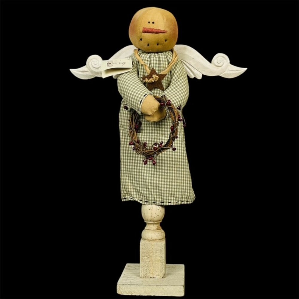 NIB Honey And Me Lisa Liffick 20 In Snowman Angel Christmas Primitive Country